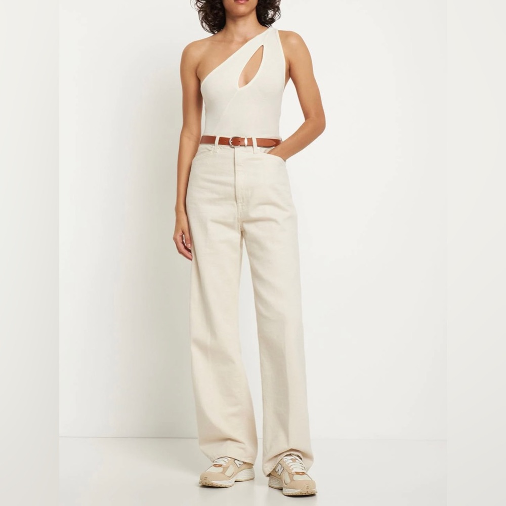 WeWoreWhat One Shoulder Cutout Jersey Tank Top